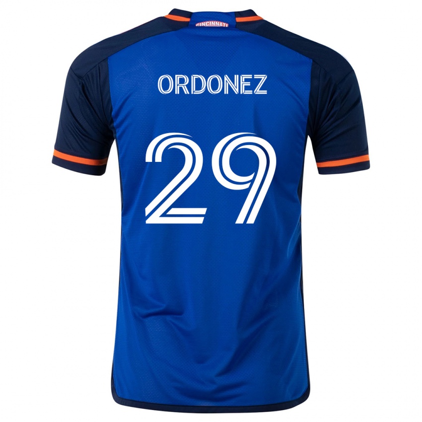 Hombre Camiseta Arquímides Ordóñez #29 Azul Blanco 1ª Equipación 2024/25 La Camisa Chile