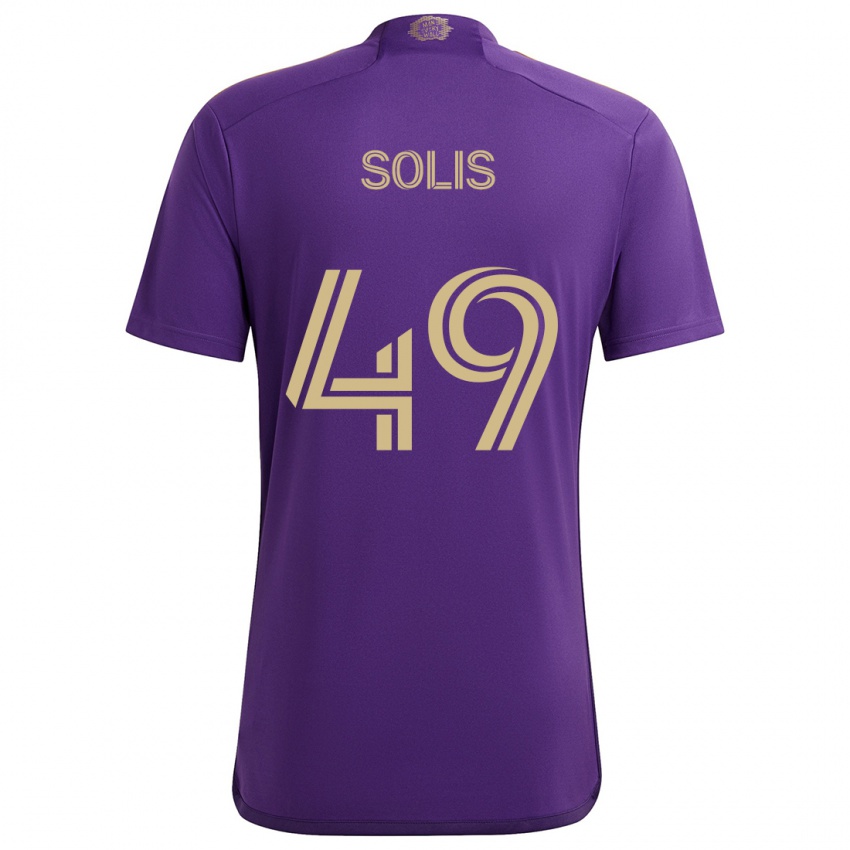 Hombre Camiseta Jhon Solís #49 Púrpura Amarillo 1ª Equipación 2024/25 La Camisa Chile