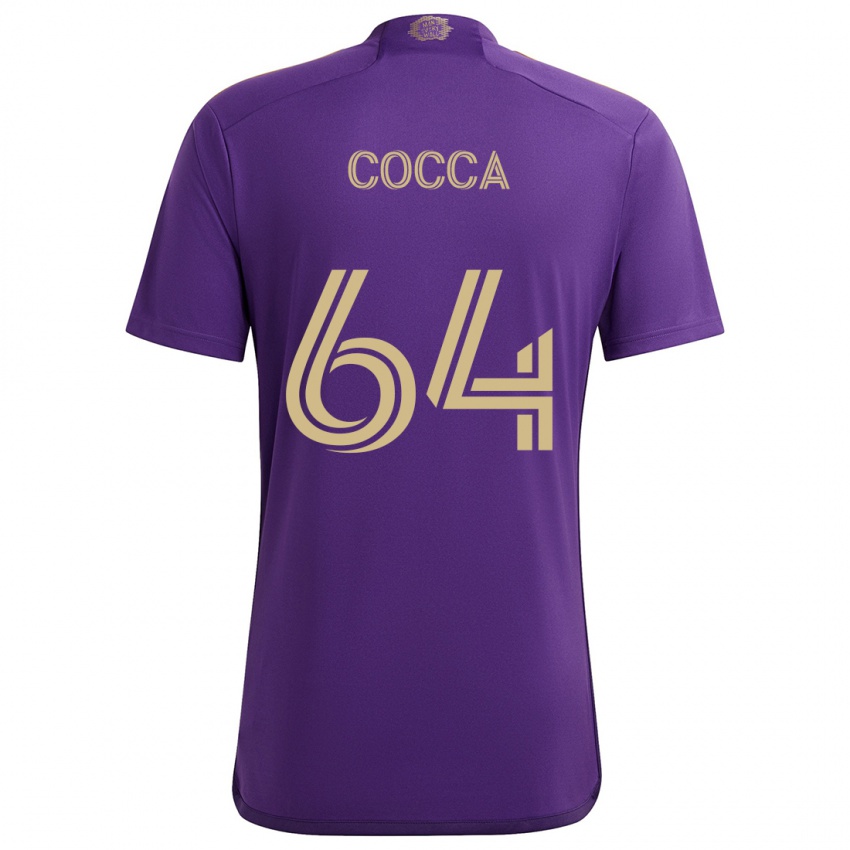 Hombre Camiseta Manuel Cocca #64 Púrpura Amarillo 1ª Equipación 2024/25 La Camisa Chile