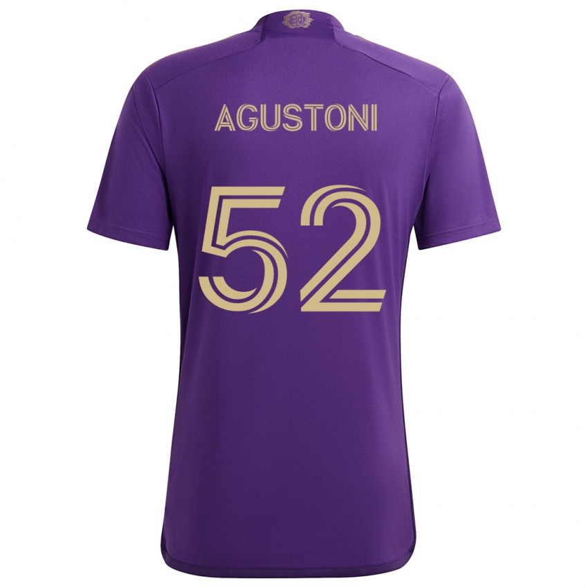 Hombre Camiseta Gonzalo Agustoni #52 Púrpura Amarillo 1ª Equipación 2024/25 La Camisa Chile