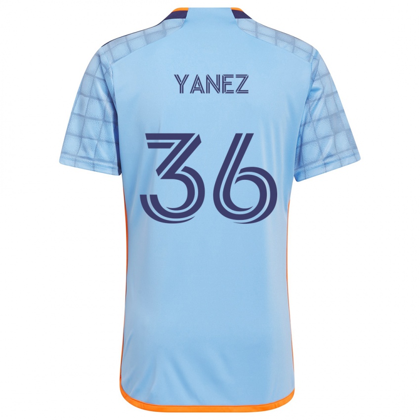 Hombre Camiseta Zidane Yañez #36 Azul Naranja 1ª Equipación 2024/25 La Camisa Chile