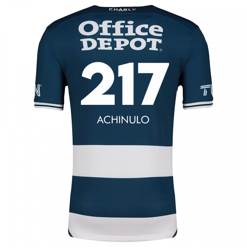 Hombre Camiseta Princewill Achinulo #217 Azul Blanco 1ª Equipación 2024/25 La Camisa Chile