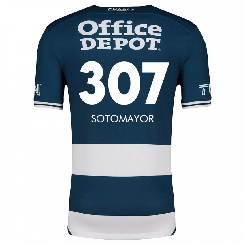 Hombre Camiseta Jacob Sotomayor #307 Azul Blanco 1ª Equipación 2024/25 La Camisa Chile