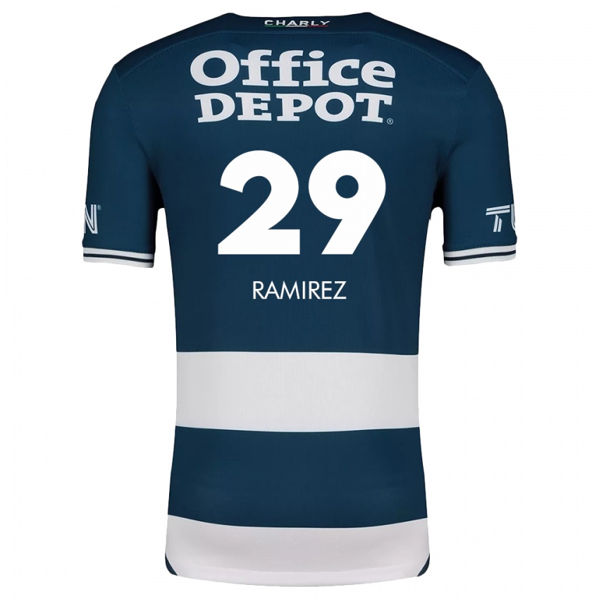 Hombre Camiseta Elliana Ramirez #29 Azul Blanco 1ª Equipación 2024/25 La Camisa Chile