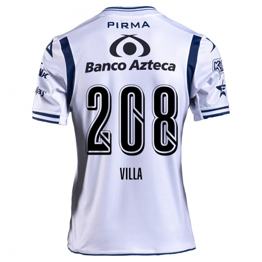 Hombre Camiseta Patrick Villa #208 Blanco Azul Marino 1ª Equipación 2024/25 La Camisa Chile