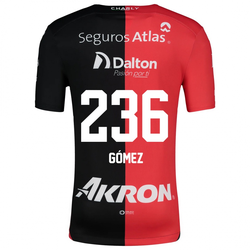 Hombre Camiseta José Gómez #236 Negro Rojo 1ª Equipación 2024/25 La Camisa Chile