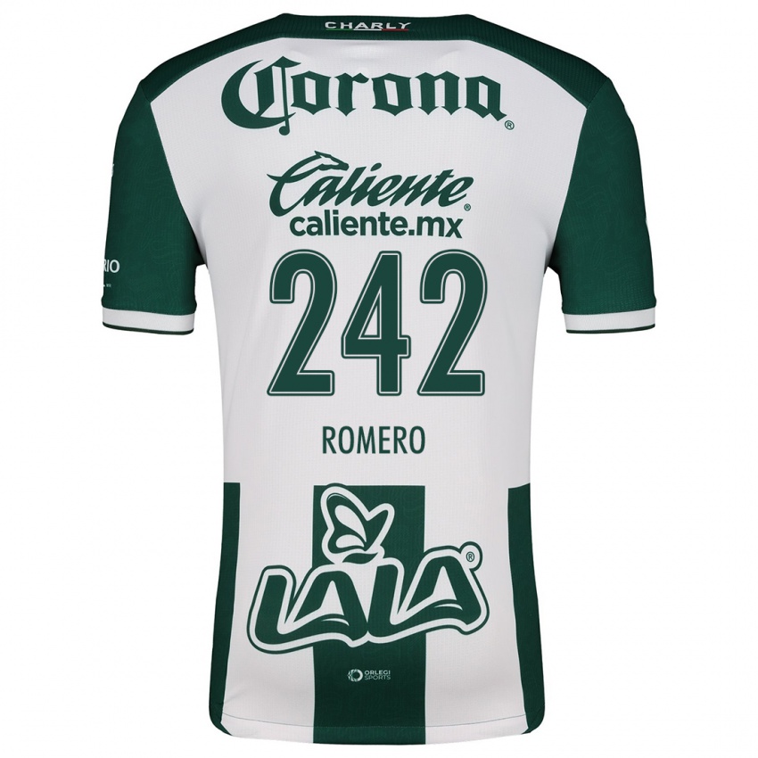 Hombre Camiseta Ángel Romero #242 Verde Blanco 1ª Equipación 2024/25 La Camisa Chile