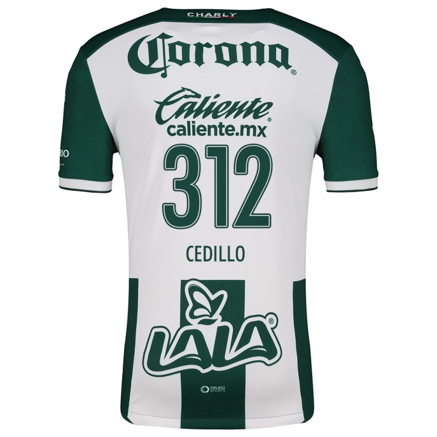 Hombre Camiseta Nelson Cedillo #312 Verde Blanco 1ª Equipación 2024/25 La Camisa Chile