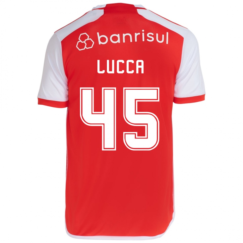 Hombre Camiseta Lucca #45 Rojo Blanco 1ª Equipación 2024/25 La Camisa Chile