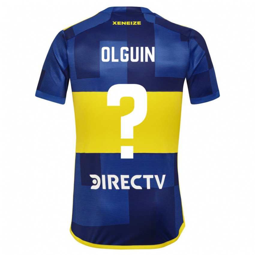 Hombre Camiseta Matias Olguin #0 Azul Amarillo 1ª Equipación 2024/25 La Camisa Chile