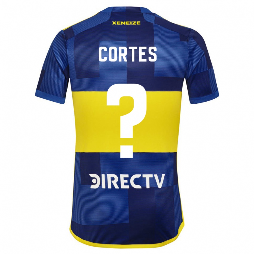 Hombre Camiseta Brandon Cortes #0 Azul Amarillo 1ª Equipación 2024/25 La Camisa Chile