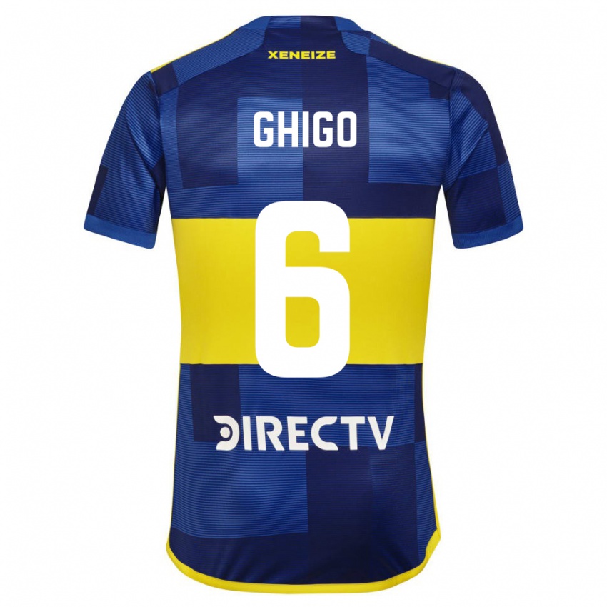 Hombre Camiseta Cecilia Ghigo #6 Azul Amarillo 1ª Equipación 2024/25 La Camisa Chile