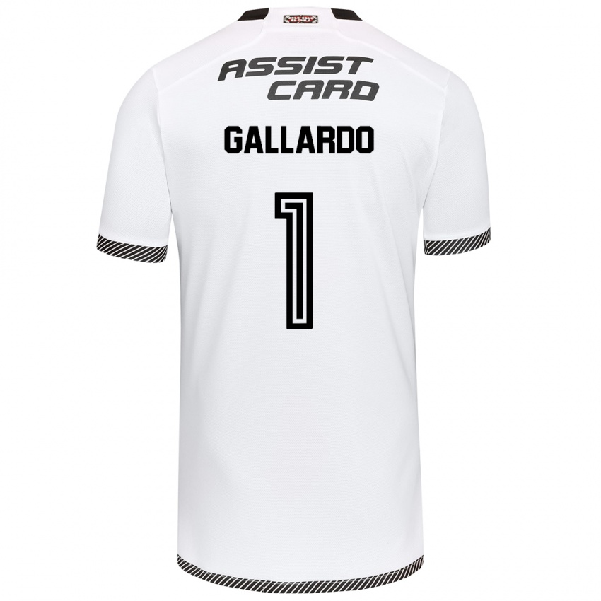 Hombre Camiseta Alexia Gallardo #1 Blanco Negro 1ª Equipación 2024/25 La Camisa Chile