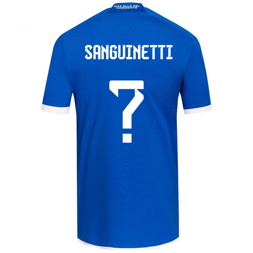 Hombre Camiseta Fernando Osorio Sanguinetti #0 Azul Blanco 1ª Equipación 2024/25 La Camisa Chile