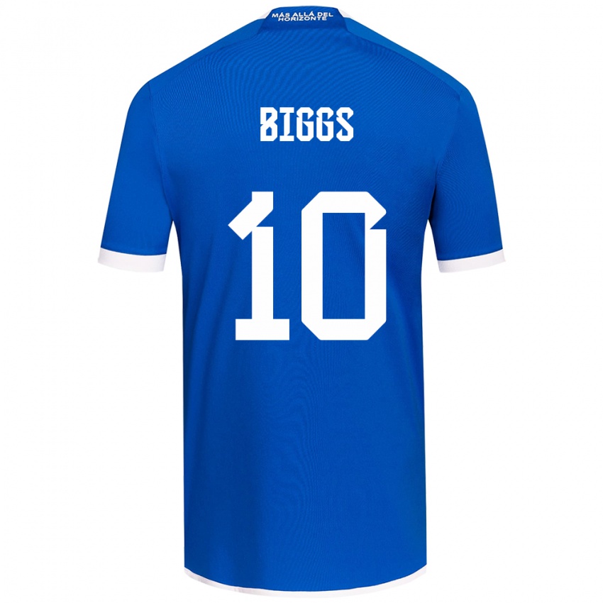 Hombre Camiseta Nicole Denise Fajre Biggs #10 Azul Blanco 1ª Equipación 2024/25 La Camisa Chile