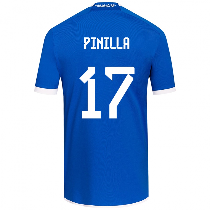 Hombre Camiseta Fernanda Pinilla #17 Azul Blanco 1ª Equipación 2024/25 La Camisa Chile