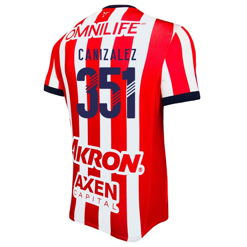 Hombre Camiseta Djorkaeff Canizalez #351 Rojo Blanco Azul 1ª Equipación 2024/25 La Camisa Chile