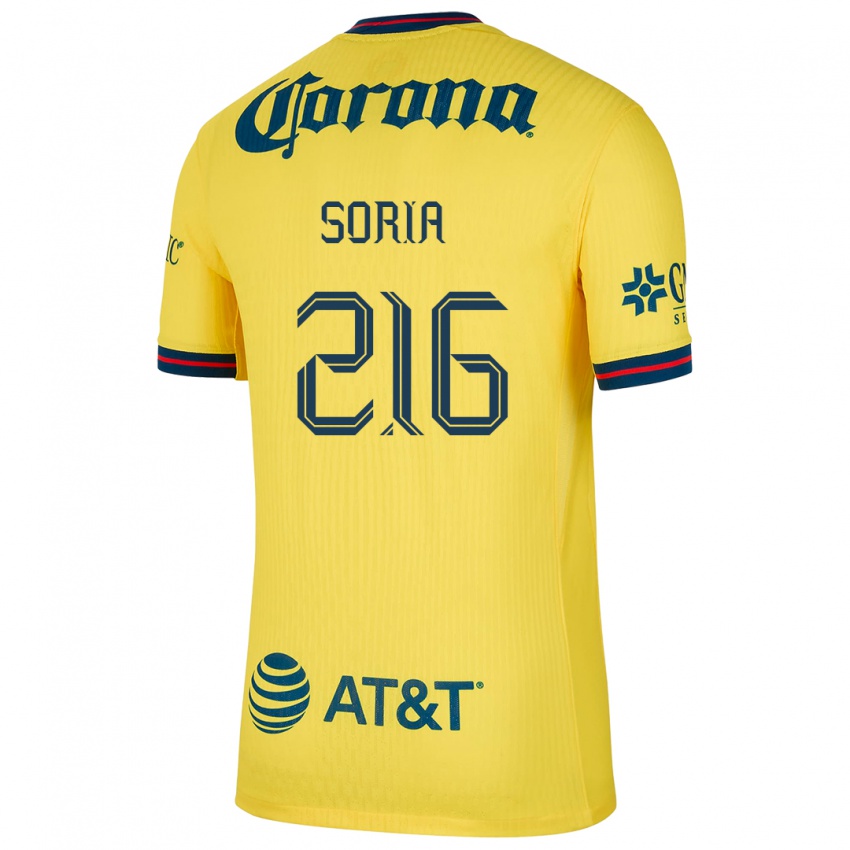 Hombre Camiseta Emiliano Soria #216 Amarillo Azul 1ª Equipación 2024/25 La Camisa Chile