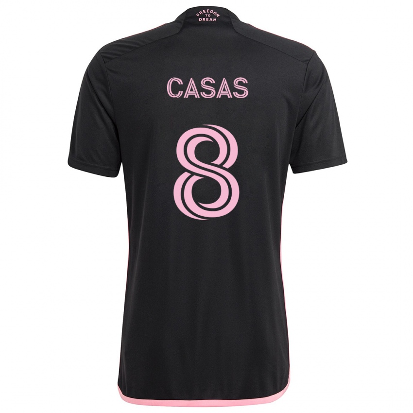 Hombre Camiseta Pep Casas #8 Negro 2ª Equipación 2024/25 La Camisa Chile