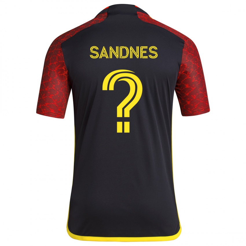 Hombre Camiseta Gallatin Sandnes #0 Negro Rojo 2ª Equipación 2024/25 La Camisa Chile