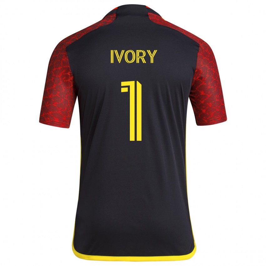 Hombre Camiseta Laurel Ivory #1 Negro Rojo 2ª Equipación 2024/25 La Camisa Chile