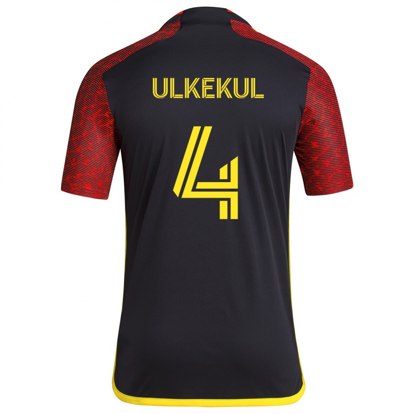 Hombre Camiseta Jodi Ulkekul #4 Negro Rojo 2ª Equipación 2024/25 La Camisa Chile