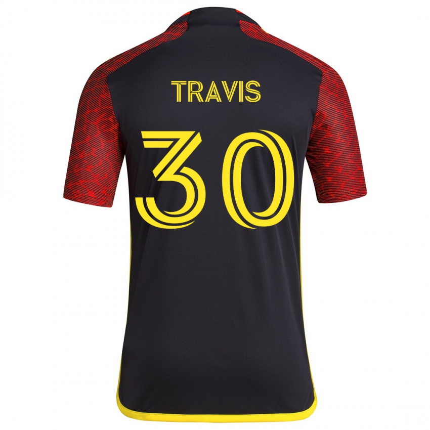 Hombre Camiseta Riley Travis #30 Negro Rojo 2ª Equipación 2024/25 La Camisa Chile