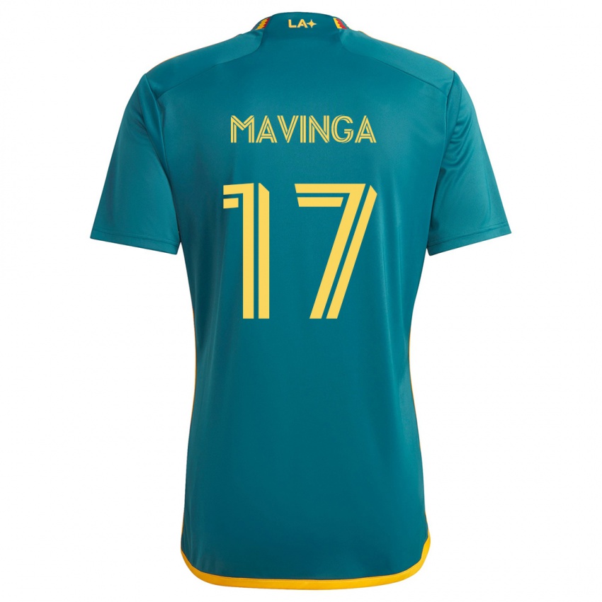 Hombre Camiseta Chris Mavinga #17 Verde Amarillo 2ª Equipación 2024/25 La Camisa Chile