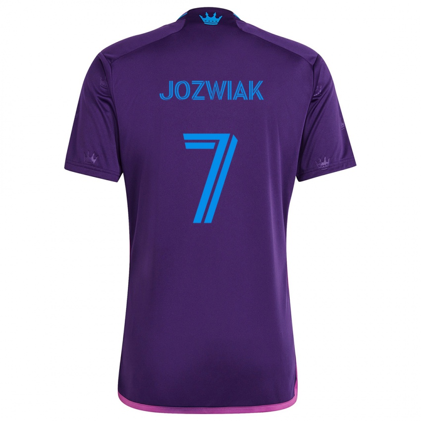 Hombre Camiseta Kamil Józwiak #7 Azul Morado 2ª Equipación 2024/25 La Camisa Chile