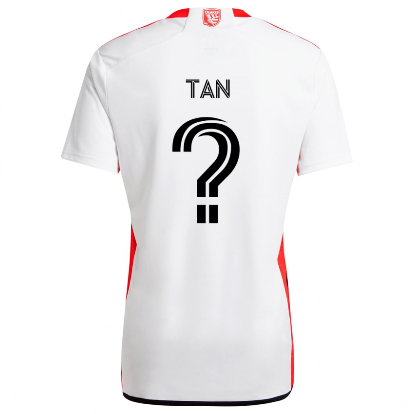 Hombre Camiseta Oliver Tan #0 Blanco Rojo 2ª Equipación 2024/25 La Camisa Chile