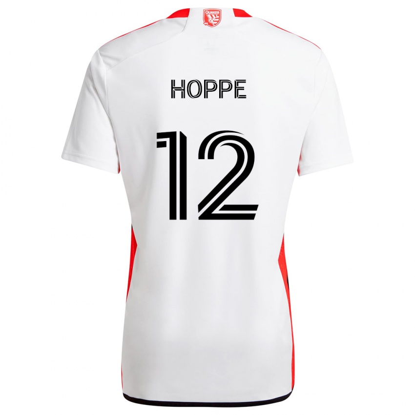 Hombre Camiseta Matthew Hoppe #12 Blanco Rojo 2ª Equipación 2024/25 La Camisa Chile