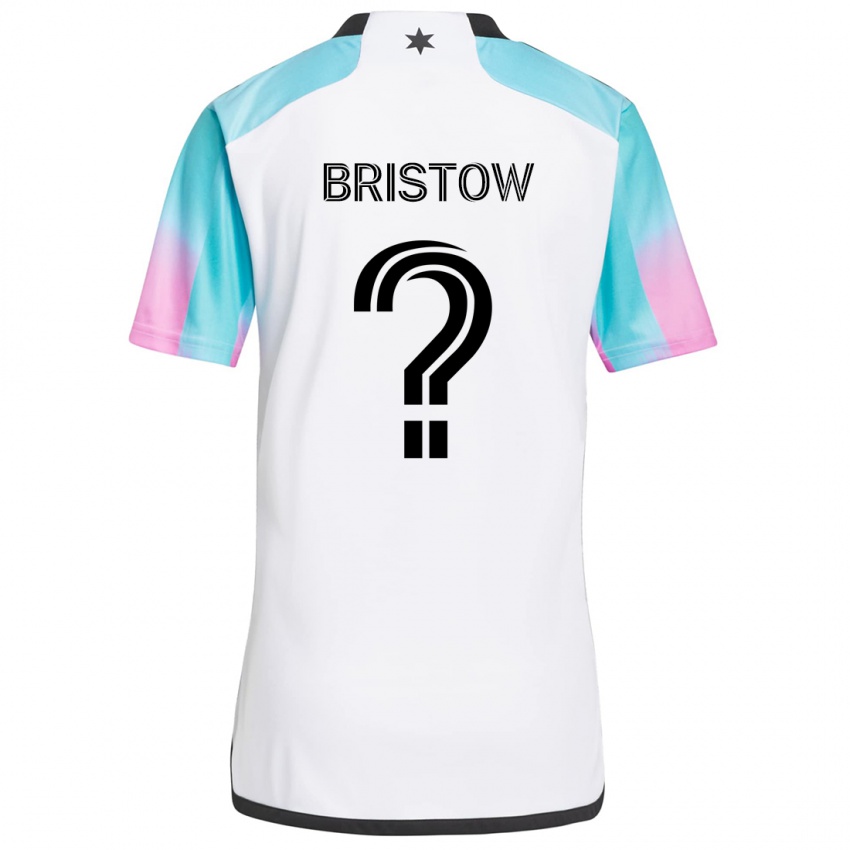 Hombre Camiseta Ethan Bristow #0 Blanco Azul Negro 2ª Equipación 2024/25 La Camisa Chile