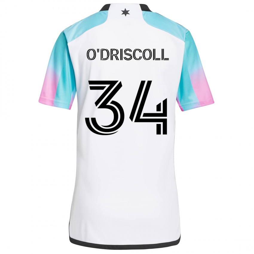 Hombre Camiseta Rory O'driscoll #34 Blanco Azul Negro 2ª Equipación 2024/25 La Camisa Chile