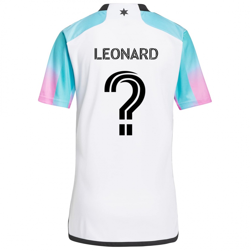 Hombre Camiseta Tyler Leonard #0 Blanco Azul Negro 2ª Equipación 2024/25 La Camisa Chile