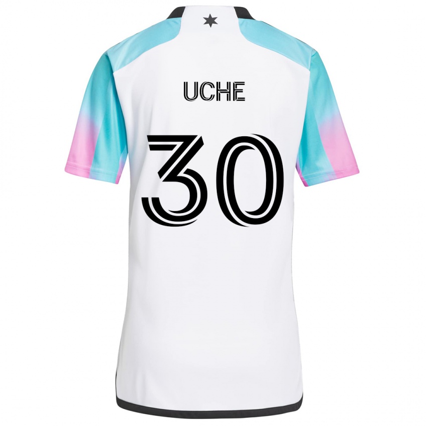 Hombre Camiseta Cc Uche #30 Blanco Azul Negro 2ª Equipación 2024/25 La Camisa Chile