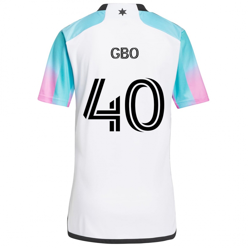 Hombre Camiseta Cedrik Gbo #40 Blanco Azul Negro 2ª Equipación 2024/25 La Camisa Chile