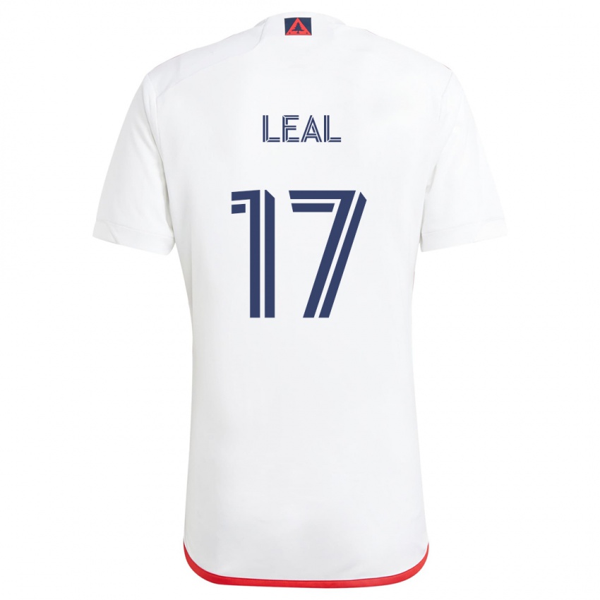 Hombre Camiseta Patrick Leal #17 Blanco Rojo 2ª Equipación 2024/25 La Camisa Chile