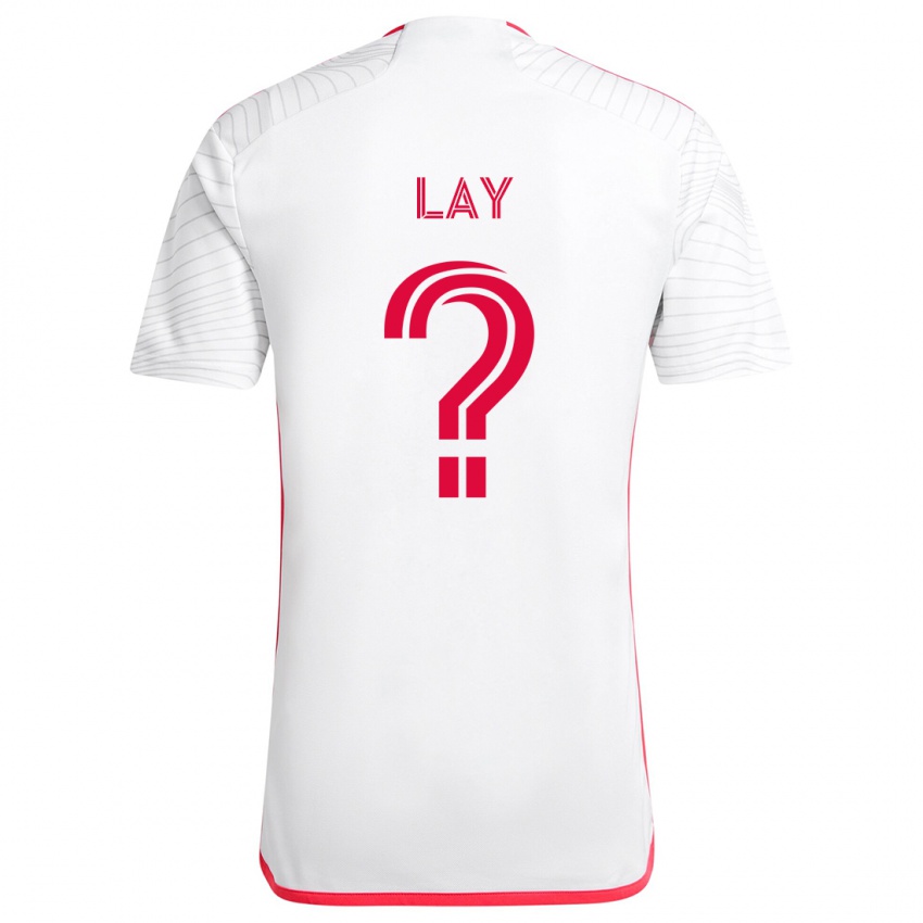 Hombre Camiseta Mikey Lay #0 Blanco Rojo 2ª Equipación 2024/25 La Camisa Chile