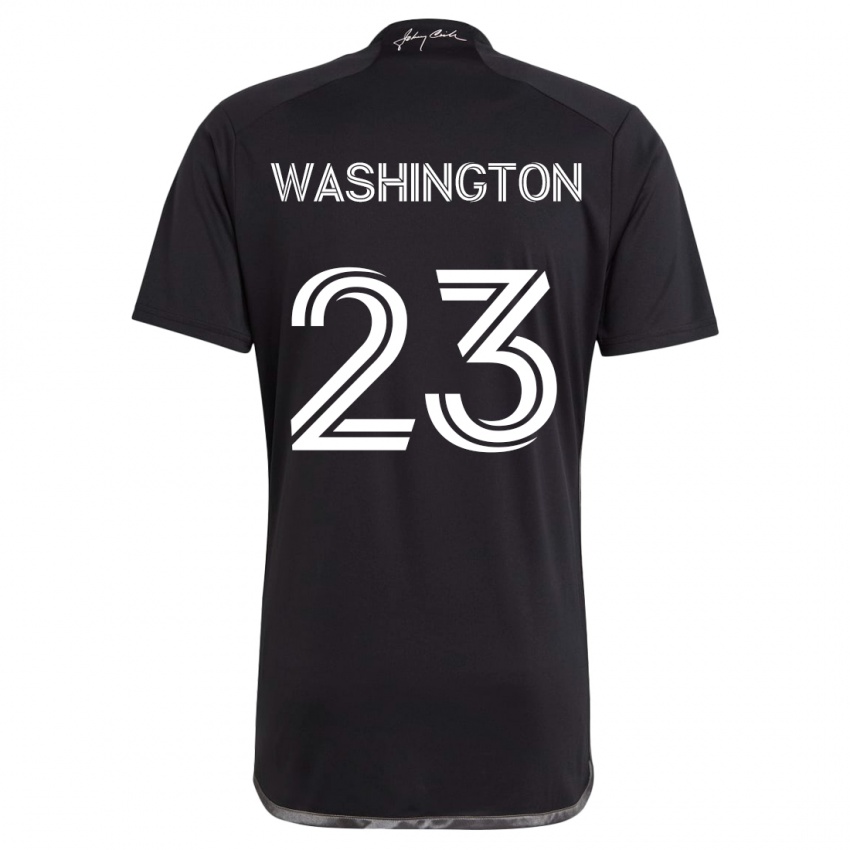 Hombre Camiseta Taylor Washington #23 Negro 2ª Equipación 2024/25 La Camisa Chile