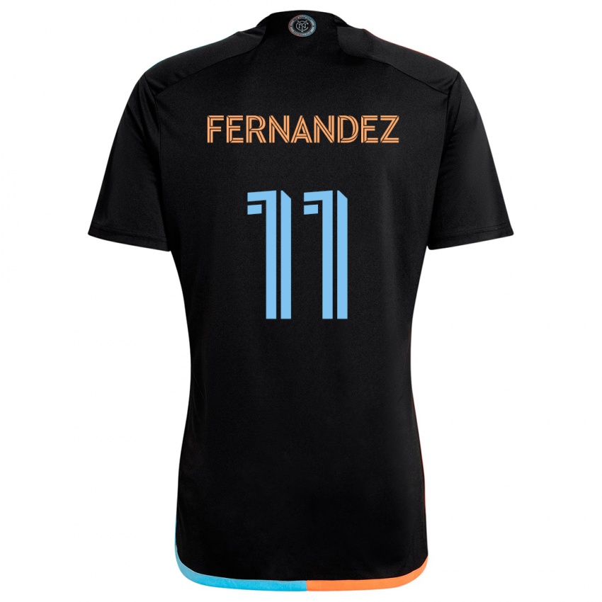 Hombre Camiseta Julián Fernández #11 Negro Naranja Azul 2ª Equipación 2024/25 La Camisa Chile