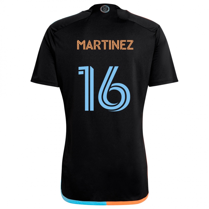 Hombre Camiseta Alonso Martínez #16 Negro Naranja Azul 2ª Equipación 2024/25 La Camisa Chile