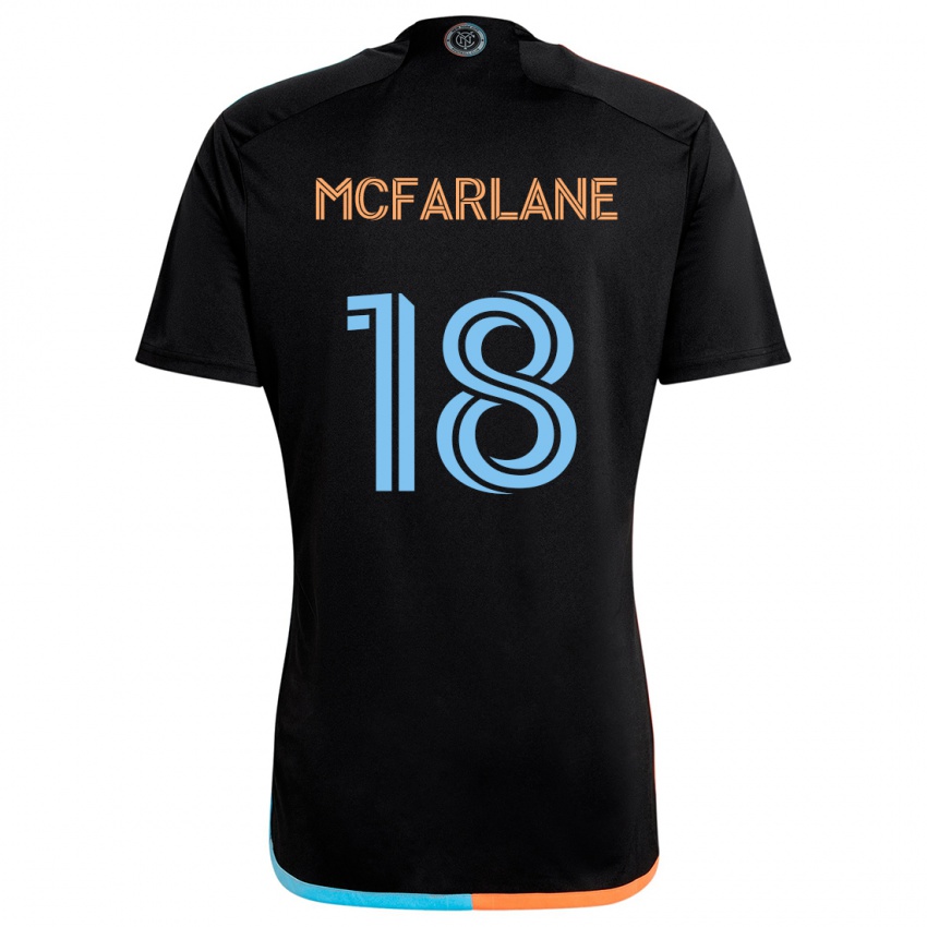 Hombre Camiseta Christian Mcfarlane #18 Negro Naranja Azul 2ª Equipación 2024/25 La Camisa Chile