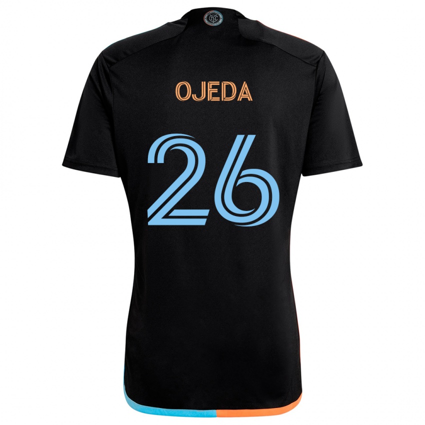 Hombre Camiseta Agustín Ojeda #26 Negro Naranja Azul 2ª Equipación 2024/25 La Camisa Chile