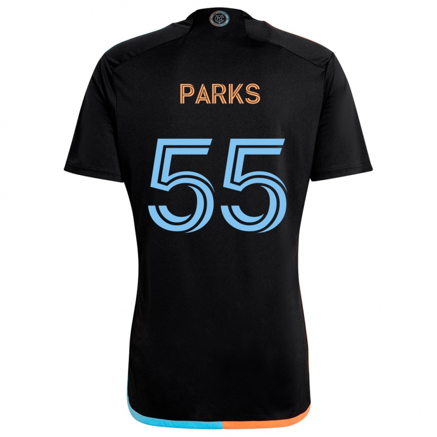 Hombre Camiseta Keaton Parks #55 Negro Naranja Azul 2ª Equipación 2024/25 La Camisa Chile