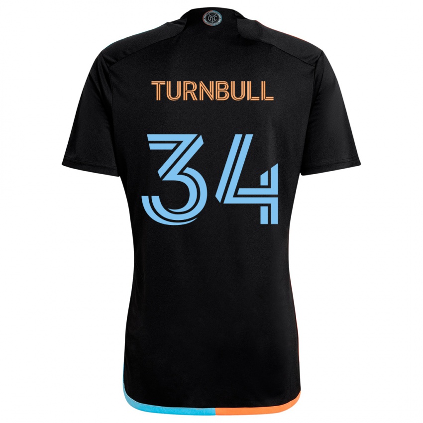 Hombre Camiseta Stephen Turnbull #34 Negro Naranja Azul 2ª Equipación 2024/25 La Camisa Chile