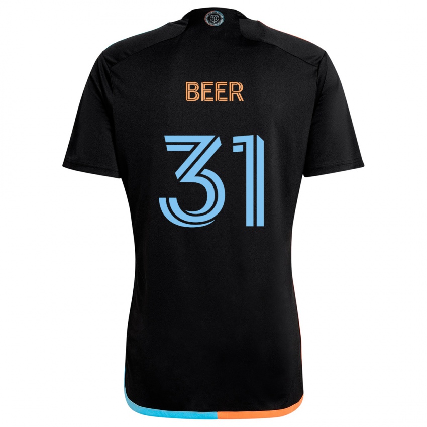 Hombre Camiseta Jack Beer #31 Negro Naranja Azul 2ª Equipación 2024/25 La Camisa Chile