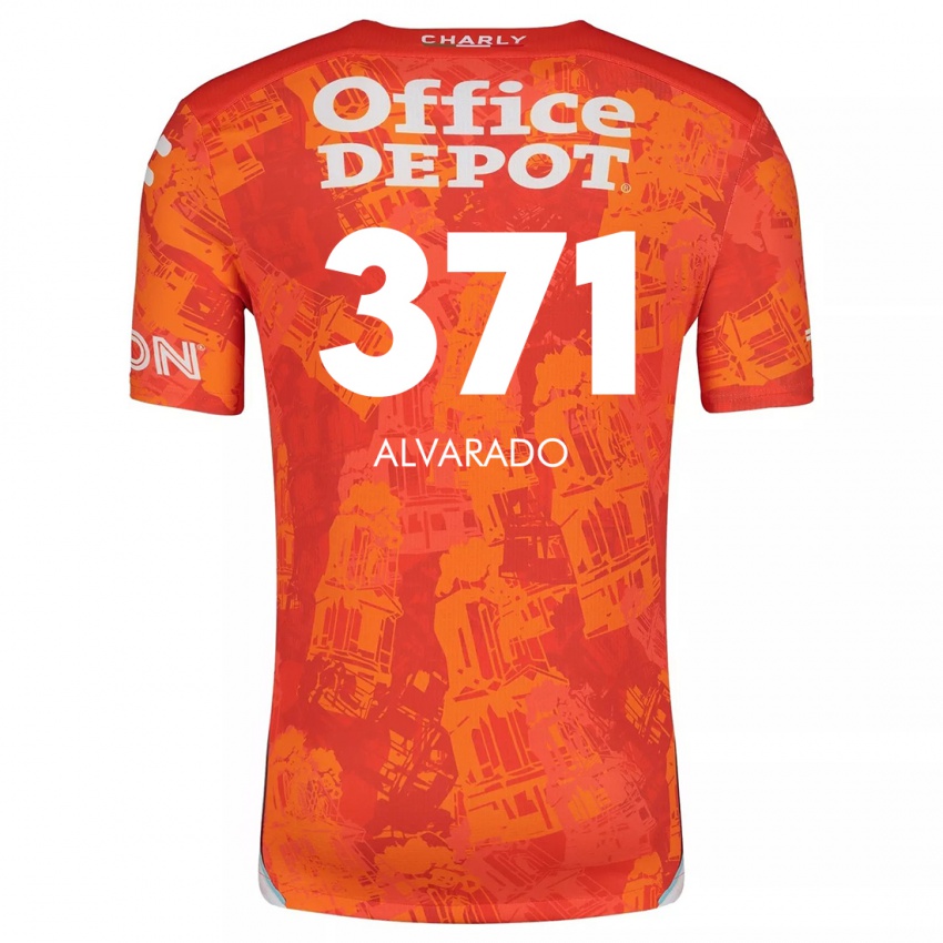 Hombre Camiseta Brandon Alvarado #371 Naranja Blanco 2ª Equipación 2024/25 La Camisa Chile