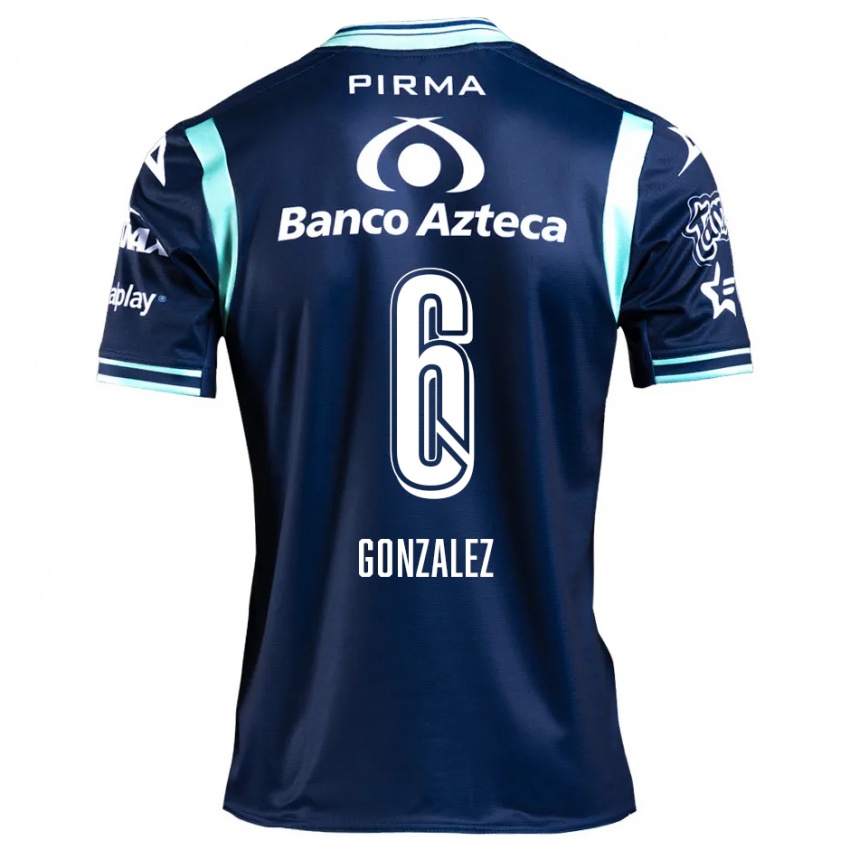 Hombre Camiseta Pablo González #6 Azul Marino 2ª Equipación 2024/25 La Camisa Chile