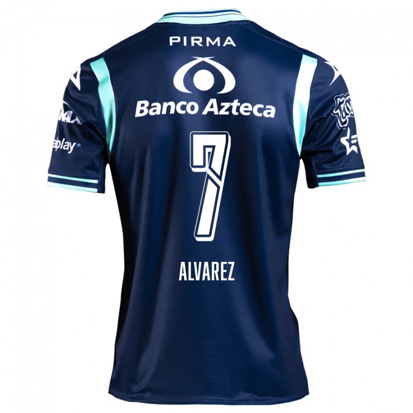 Hombre Camiseta Daniel Álvarez #7 Azul Marino 2ª Equipación 2024/25 La Camisa Chile