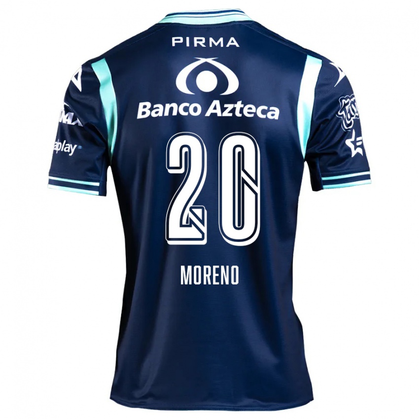 Hombre Camiseta Ximena Moreno #20 Azul Marino 2ª Equipación 2024/25 La Camisa Chile